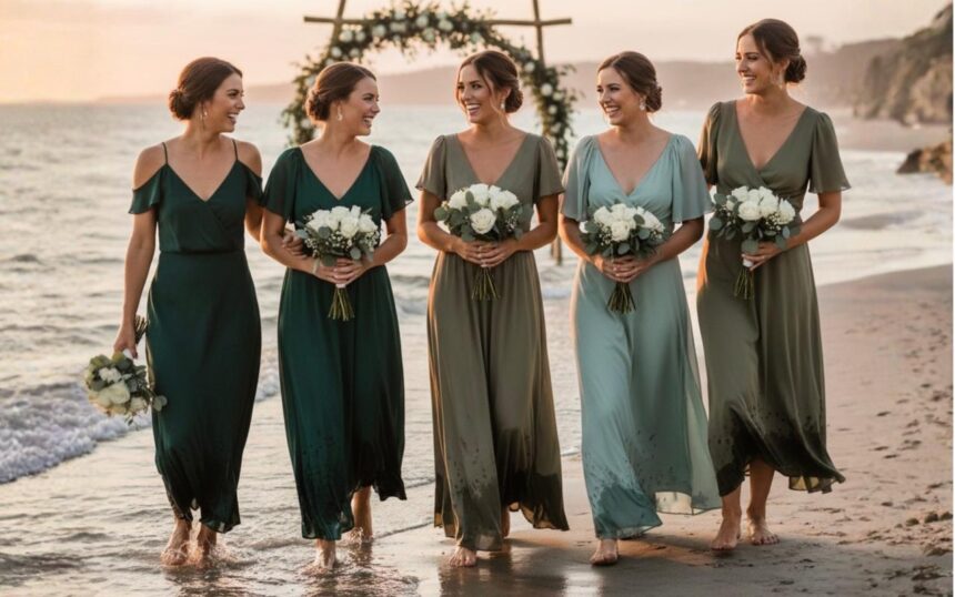 sage green bridesmaid dresses | green bridesmaid dresses | emerald green bridesmaid dresses